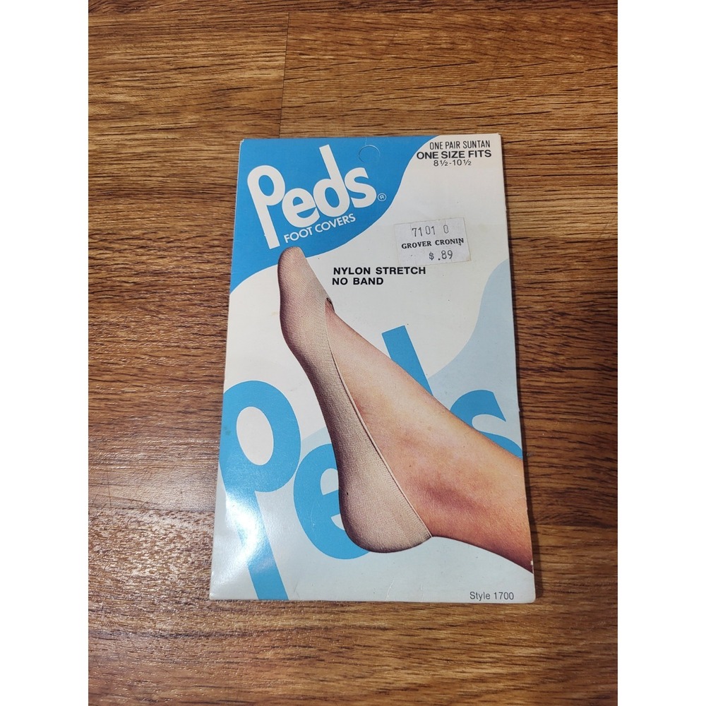 Vintage NOS Peds Nylon FOOT Covers 1 pair suntan 8 1/2-11 1/2